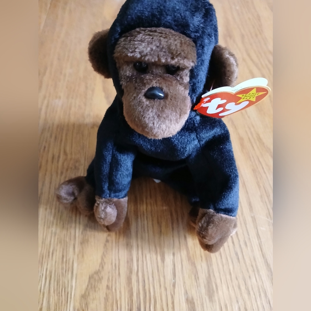 Ty Congo Plush Gorilla with Black and Brown Fur